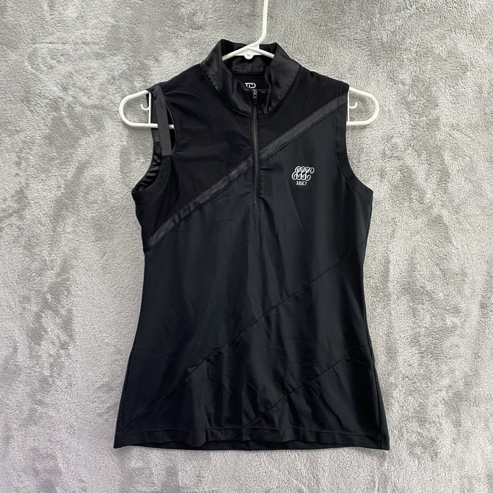 EP New York Black Sleeveless Quarter Zip Golf Top Women's S Athletic